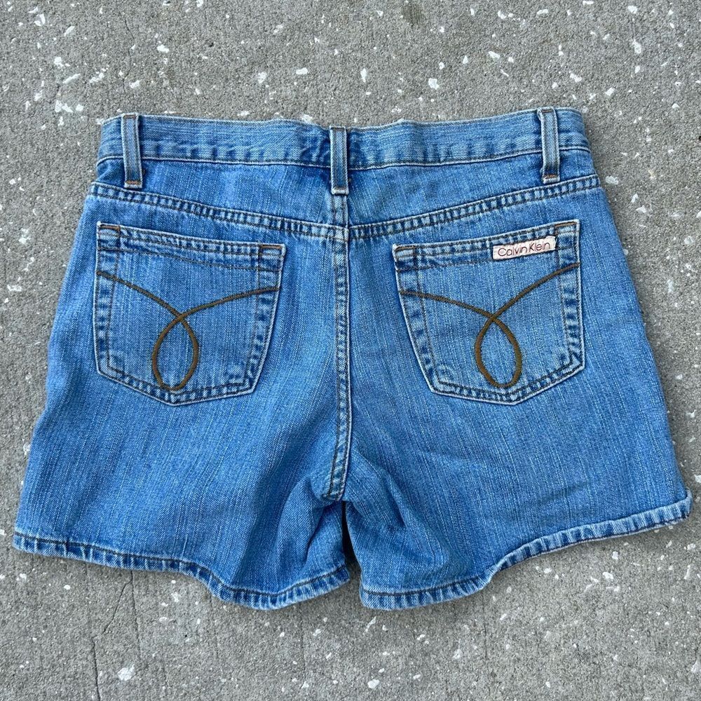 Vintage Calvin Klein Jeans Denim Shorts // mid rise cotton light wash